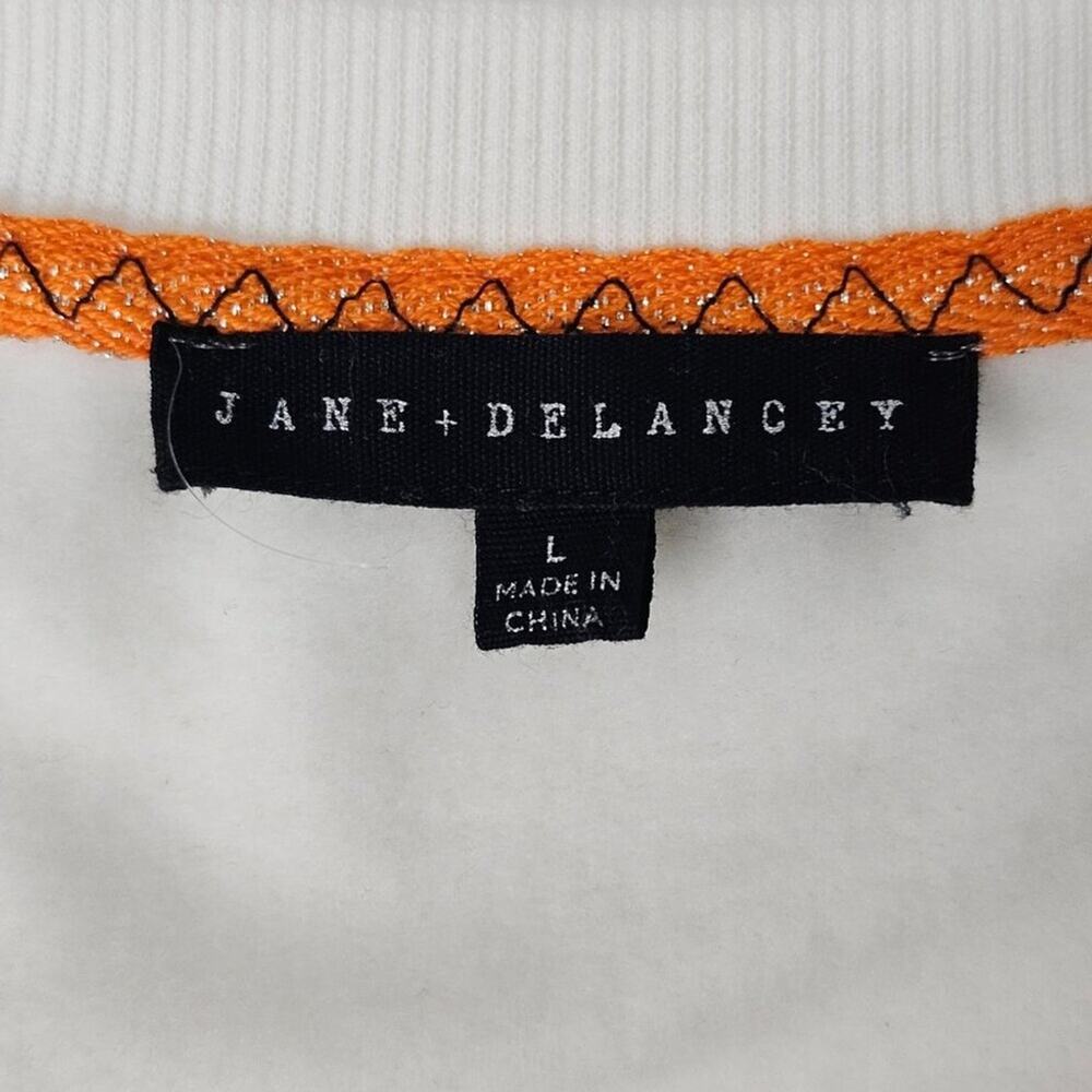 Jane Delancey Cream Rhinestone Ghost Long Sleeve Top Women's Size L NWOT - Picture 9 of 15
